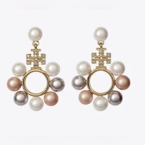TORY BURCH Kira Multi Faux Pearl Drop Earrings